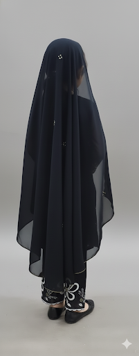 Women Black Embroidered Georgette Suit Set with Dupatta