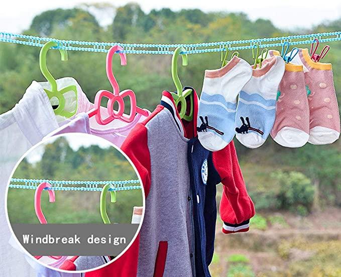 Rope-Portable Adjustable Dryer Line Windproof Non-Slip Clothesline for Camping Travel Indoor Outdoor ( Pack of 1)